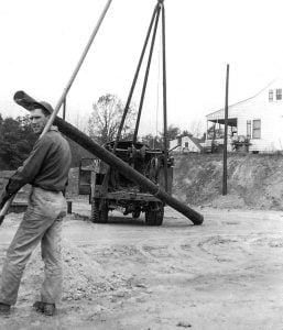 Pole setting truck