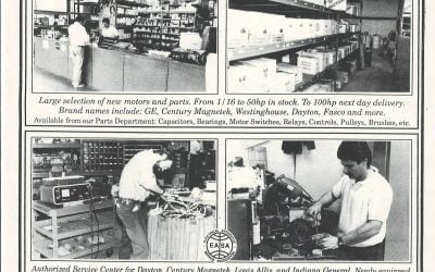 VIntage sales ad from the Logan Electric Motor Repair shop also located at Industrial Dr.