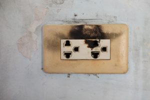 Burned electrical outlet