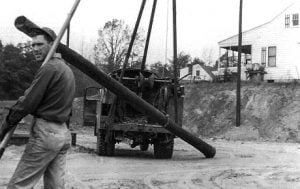 Pole setting truck