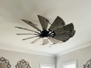 Beautiful ceiling fan installed in master bedroom for local home owner